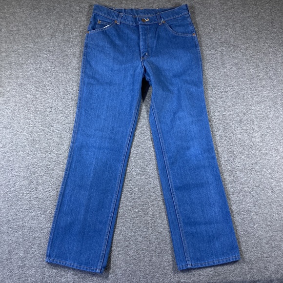 Vintage Roebucks Jeans Mens 33X32 Blue Straight Leg Classic Retro Casual - Picture 1 of 13